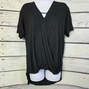 American Eagle Black Wrap Style Top M